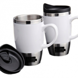 Corporate Merchandise: Logo Printing on branded coffee mugs and sippers